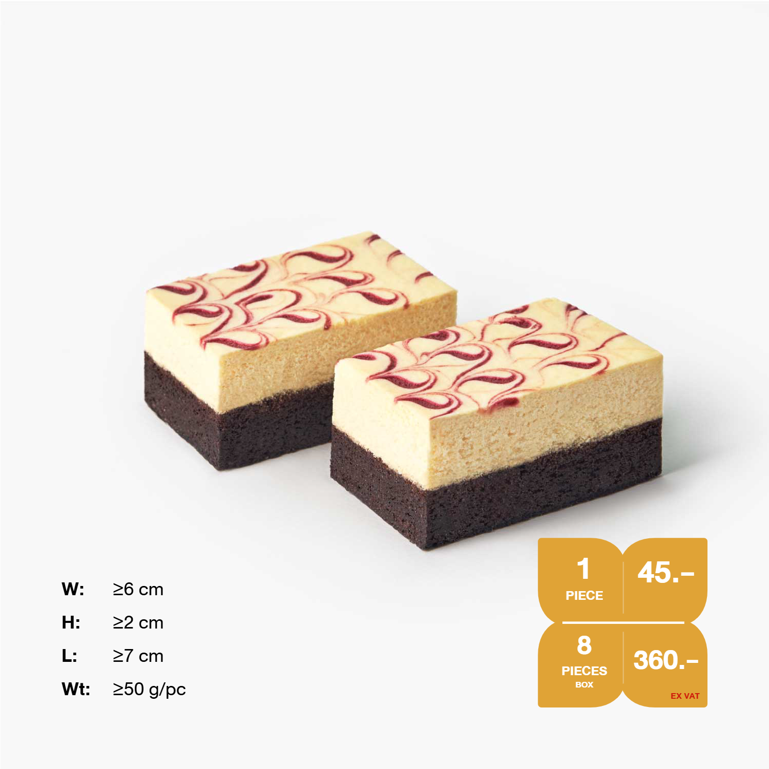 บราวนี่แช่แข็ง SYNOVA : ราสเบอร์รี่บราวนี่ชีสเค้ก (ยกกล่อง)